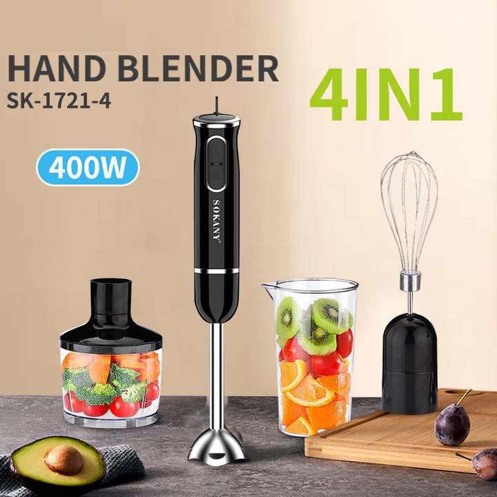 🔥 Mixeur Plongeant 4 en 1 Sokany – La Solution Tout-en-Un pour une Cuisine Saine et Rapide !