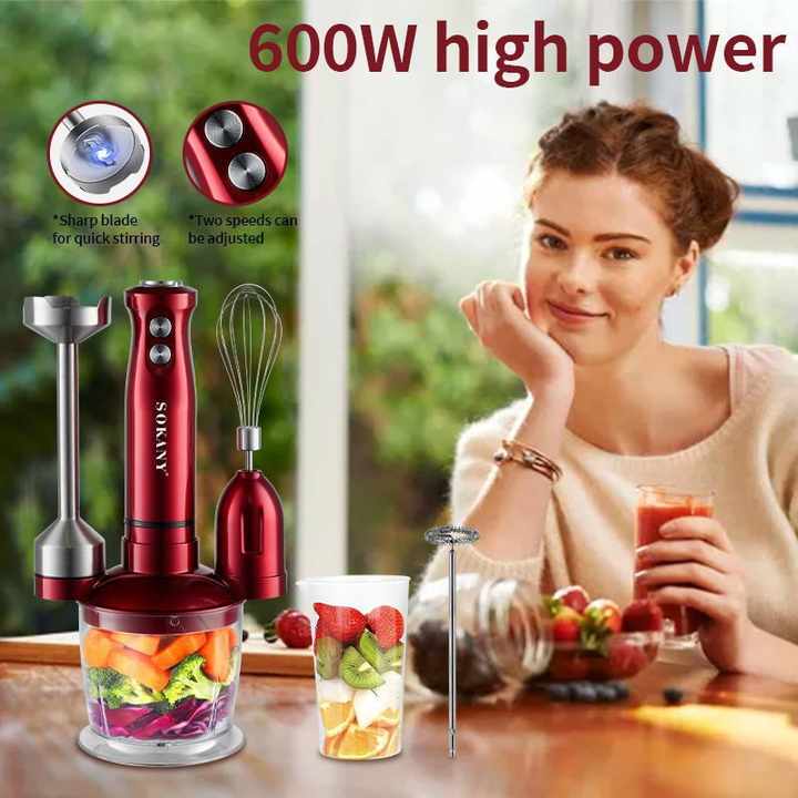 🔥 Mixeur Plongeant 4 en 1 Sokany – La Solution Tout-en-Un pour une Cuisine Saine et Rapide !